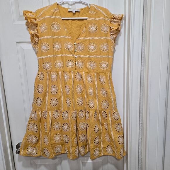 LOFT Yellow Floral Mini Dress - Picture 8 of 8